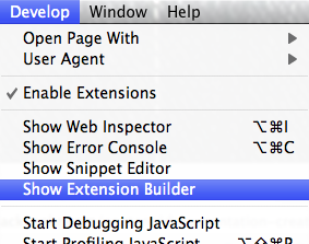 Safari Show Extension Builder